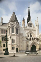 Vista exterior, de, a, entrada, de, a, real, cortes justiça, londres