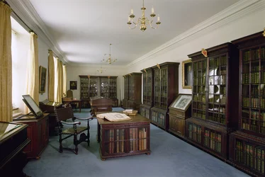 Vista interior, de, Pepys, biblioteca, magdalene, faculdade, cambridge