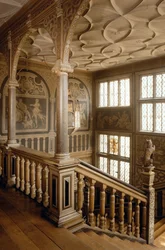 Knole House c.1610, a escadaria, Sevenoaks, Kent, Reino Unido