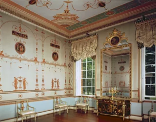 Osterley Park, O Quarto Etrusco, construído por Robert Adam (1728-92), começou em 1761, Middlesex, Reino Unido
