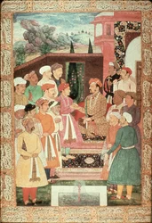 Parviz recebe seu público, Jahangir School, Mughal