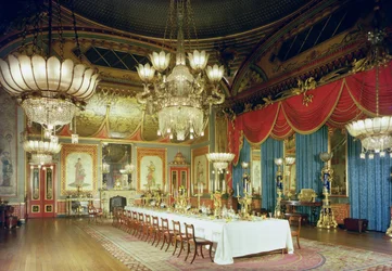 Royal Pavilion, a sala de banquetes, 1815-23, Brighton, East Sussex, Reino Unido