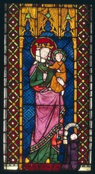 Vitral representando Madonna e criança de Colônia, c.1380