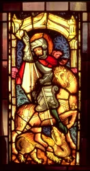 Vitral representando São Jorge e o Dragão de Colônia, c.1300