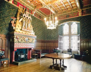 A, sala jantar, cardiff, castelo, gales