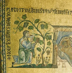 A história de Noé, mosaico da segunda abóbada do átrio na Basílica de San Marco, Veneza