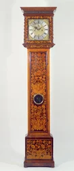 Relógio de marchetaria Walnut, de Daniel Quare (1649-1712)