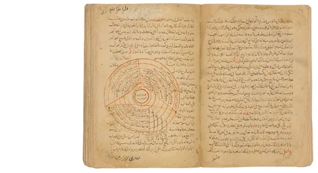 Uma coleção de tratados sobre ciências ocultas, Mamluk, Egito ou Síria, 2 Ramadan AH 717 - novembro de 1317-18 DC (tinta preta e vermelha no papel)