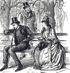 Um casal a praticar quiromancia.