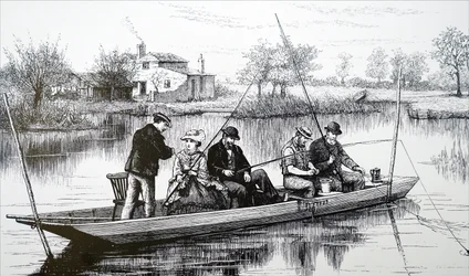 Um grupo de jovens pescadores