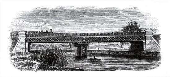 Uma ponte com vigas treliçadas