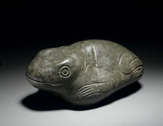 Um raro sapo de pedra asteca, c.1200-1521