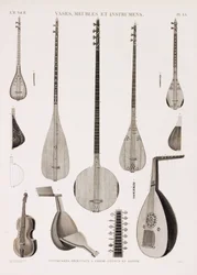 Uma série de ilustrações de instrumentos musicais