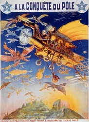 Cartaz do filme A la conquete du Pole de Georges Melies 1912 Silent film
