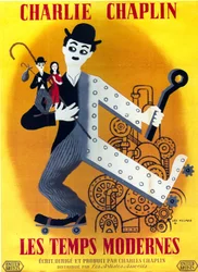 Cartaz do filme Tempos Modernos de Charles Chaplin com Charlie Chaplin, 1936