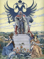 Alegoria de "Gott erhalte Franz den Kaiser" (Deus salve o Imperador), por volta de 1900 (Ilustração)