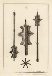 Antigo maça de ferro na colecção de Gustavus Brander