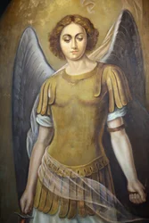 Pintura anjos na igreja ortodoxa grega de Aya Triada Istambul Turquie