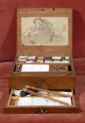 Caixa de pintura em aquarela do artista feita por R.Ackermann, c.1820 (foto)