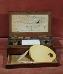 Caixa de pintura em aquarela do artista feita por R. Ackermann, c.1820 (foto)