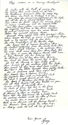 Cópia de autógrafo na caligrafia do poeta Thomas Gray, do seu poema "Elegy escrita num pátio de igreja campestre".