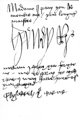 Inscrições e assinaturas de autógrafos do Rei Henrique VII e da Rainha Isabel de York (caneta e tinta em velino) (ver também 441030)