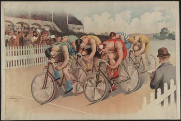 Cena da corrida de bicicleta