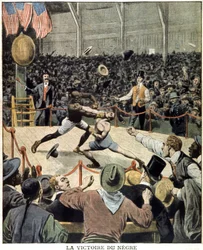 O pugilista Jack Johnson ganha o título mundial