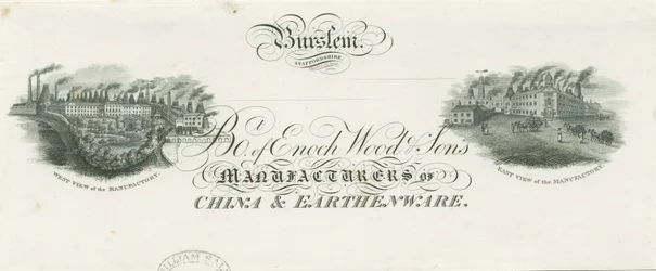 Burslem - Projeto de lei de Enoch Wood & Sons: gravura, séc.