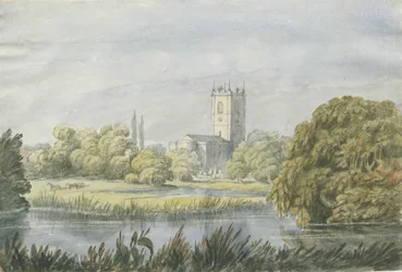 Burton-upon-Trent - Igreja "Antiga": pintura em aquarela, séc.