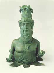 Busto de Dionísio-Sabázio, de Pompéia, final do século 2 a.C. (bronze)