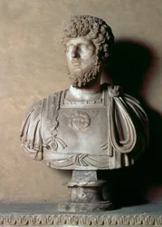 Busto de Lucius Aurelius Verus, romano, século II (mármore)