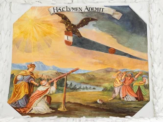 Afresco de tecto no corredor da Igreja de Santa Catarina, representações alegóricas das vitórias do Imperador Leopoldo I sobre os otomanos, Mausoléu dos Habsburgos, Graz, Estíria, Áustria, Europa (foto)