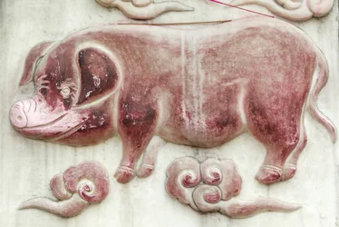 Signo astrológico chinês. Templo das nuvens brancas em Pequim, China.