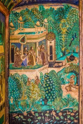 Pátio Chittra Shala com pinturas finas virtuosas, Taragarh Fort, Bundi, Bundi, Rajasthan, Índia, Ásia (foto)