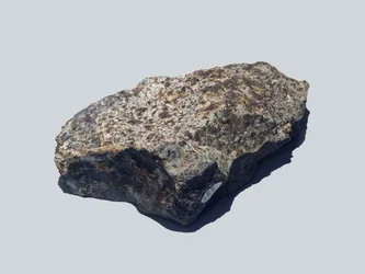 Chondrite Ordinário (L5). Tombado em Valera (Venezuela), em 1972. História Natural Museul, Londres.