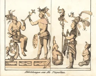 Coleção de desenhos de Tlapallan (México). Litografia para o livro: "Galerie complete en tableaux fideles des peuples d