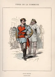 Comuna de Paris: traje de STATE-MAJOR (major estadual) em “” Les Communeux