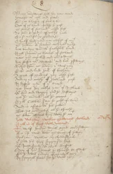 Cópia da Crónica Andrew de Wyntoun, Fol 319 verso, detalhe, c.1550 (tinta sobre papel)