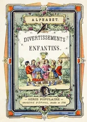 Capa - redonda de crianças em um jardim - Alfabeto - entretenimento infantil - Imagem epinal, série popular c.1890 (ilustração)