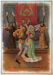 Dançando a tocha (litho, cerca de 1900)