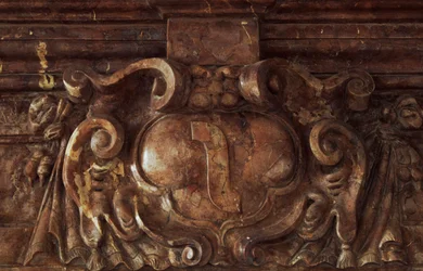 Detalhe decorativo do Castelo Nowy Wisnicz do século XIV-XVI, Polónia.