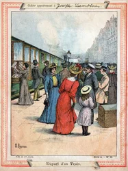DepArt du train. Partida de um comboio.