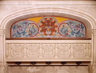 Detalhe da decoração do Chateau de Roquetaillade, França