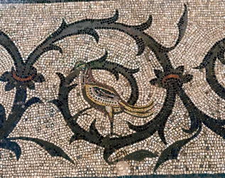Detalhe do piso da primeira Basílica Cristã de Aquileia, Udine