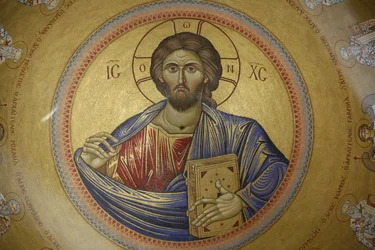 Cúpula da igreja ortodoxa grega Katholikon na Igreja do Santo Sepulcro, Jerusalém, Israel