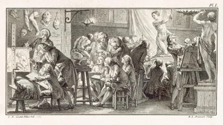 Aula de desenho, ilustração do 