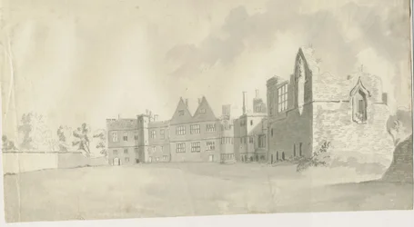 Castelo de Dudley - The Keep: desenho em sépia, nd [c 1790]