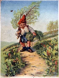 Anão de regresso da colheita, c.1900 (postal)