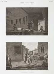 Indústria de Tinturaria e Pigmentos Trabalhos de tinturaria e fabricação de cordas, Egito, c 1798